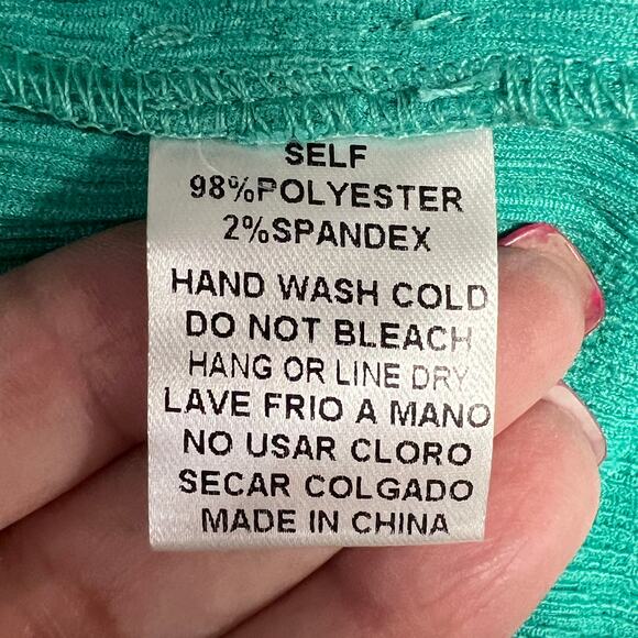 Easel Puff Sleeve Tiered Mini Babydoll Dress Green Small Flowy Romantic Boho NWT - Picture 7 of 13